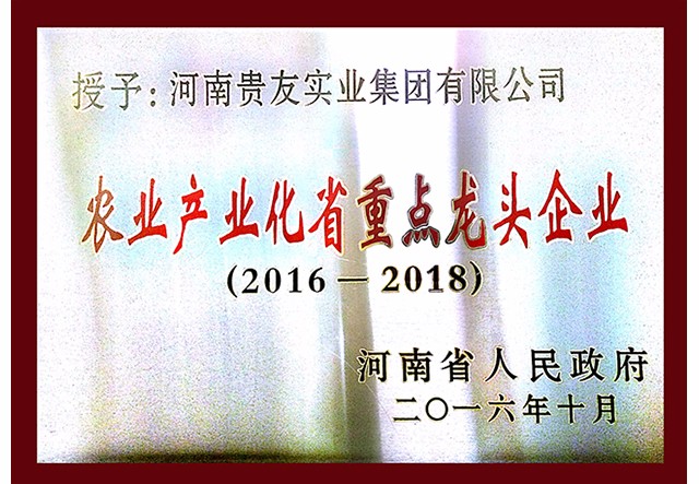 農(nóng)業(yè)產(chǎn)業(yè)化省重點(diǎn)龍頭企業(yè)